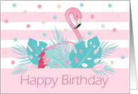 Happy Birthday Pink Flamingo card