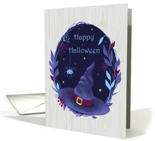 Happy Halloween Witch Hat and Wreath card (1739264)