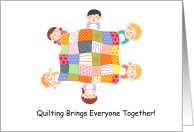 Quilting Brings Everyone Together Quilting Circle Invitation card