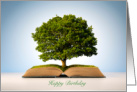 Birthday Wish A Large Tree Grows Out from the Center of an Opened Book card