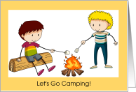 Invitation Kid’s Birthday Party Let’s Go Camping & Roast Marshmallows card