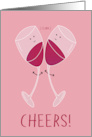 Adult Congratulations and Celebration Cute Wine Cartoon Blank Inside card