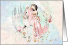 Princess Sitting on Unicorn Blank Any Occasion card