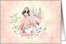 Princess and Resting Unicorn Blank Any Occasion card