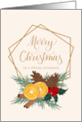 Doorman Christmas with Geometric Frame Pine Cones and Spices card