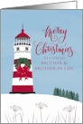 Brother and Brother In Law Nautical Christmas with Bow on Lighthouse card