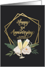 Foster Parents 3rd Anniversary with Frame Wine Glasses and Peonies card