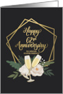 Foster Parents 62nd Anniversary with Frame Wine Glasses and Peonies card