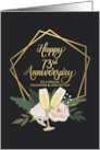 Daughter and Son In Law 73rd Anniversary with Wine Glasses and Peonies card
