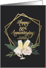 Foster Parents 80th Anniversary with Frame Wine Glasses and Peonies card