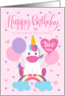 2nd Birthday My Great Great Niece Unicorn Sitting On Rainbow card