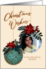Custom Photo Christmas Wishes for Two Mothers with Hanging Ornament card