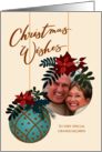 Custom Photo Christmas Wishes for Grandchildren with Hanging Ornament card