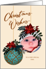 Custom Photo Christmas Wishes for Oma with Hanging Ornament card