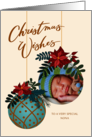 Custom Photo Christmas Wishes for Nona with Hanging Ornament card