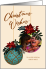 Custom Photo Christmas Wishes for Great Niece with Hanging Ornament card