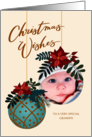 Custom Photo Christmas Wishes for Grandpa with Hanging Ornament card