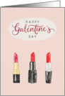 Happy Galentine’s Day with Watercolor Lipsticks card