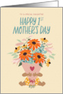 1st Mother’s Day for Daughter with Medium Skin Tone Baby holding Flora card