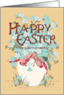 Happy Easter to Co Worker with White Egg of Forget Me Not Flowers card