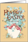 Happy Easter to Couple with White Egg of Forget Me Not Flowers card