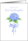 Thinking of You Goddaughter with Watercolor Hydrangea Flower with Bow card