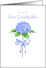Thank You Grandmother with Watercolor Hydrangea Flower with Ribbon Bow card