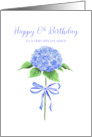 Happy 6th Birthday Niece with Watercolor Blue Hydrangea with Bow card
