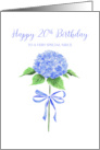 Happy 20th Birthday Niece with Watercolor Blue Hydrangea with Bow card