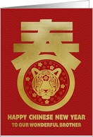 OUR Brother Chinese New Year Tiger Face in Spring Chinese character card