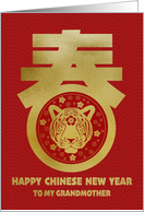 My Grandmother Chinese New Year Tiger Face in Spring Chinese character card