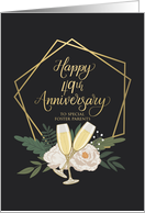 Foster Parents 49th Anniversary with Frame Wine Glasses and Peonies card