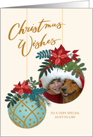 Custom Photo Christmas Wishes for Aunt In Law with Hanging Ornament card
