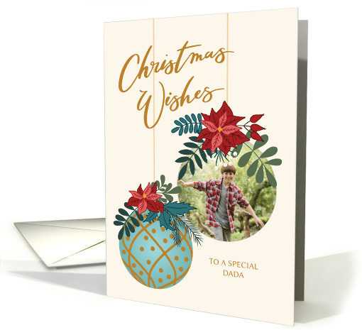 Custom Photo Christmas Wishes for Dada with Hanging Ornament card