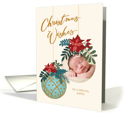 Custom Photo Christmas Wishes for Pappa with Hanging Ornament card