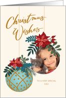 Custom Photo Christmas Wishes for Gigi with Hanging Ornament card