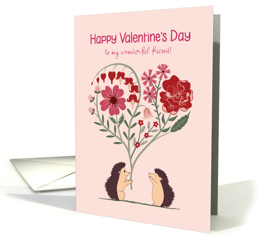 Custom Friend Valentine's Day with Hedgehogs and Heart... (1818884)