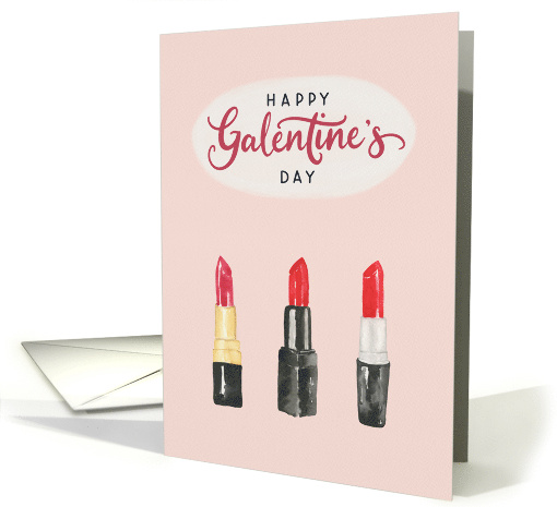 Happy Galentine's Day with Watercolor Lipsticks card (1818906)