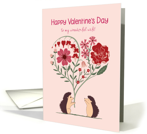 Custom Wife Valentine's Day with Hedgehogs and Heart... (1819154)