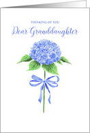 Thinking of You Granddaughter with Watercolor Flower with Bow card