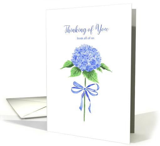 Thinking of You From All of Us with Watercolor Flower with Bow card