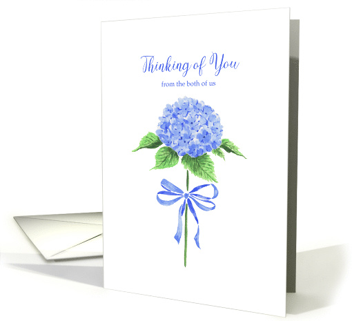 Thinking of You From Both of Us with Watercolor Flower with Bow card