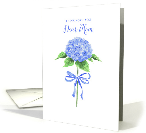 Thinking of You Mom with Watercolor Hydrangea Flower with... (1876012)