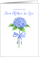 Thinking of You Mother In Law with Watercolor Hydrangea with Bow card