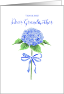 Thank You Grandmother with Watercolor Hydrangea Flower with Ribbon Bow card
