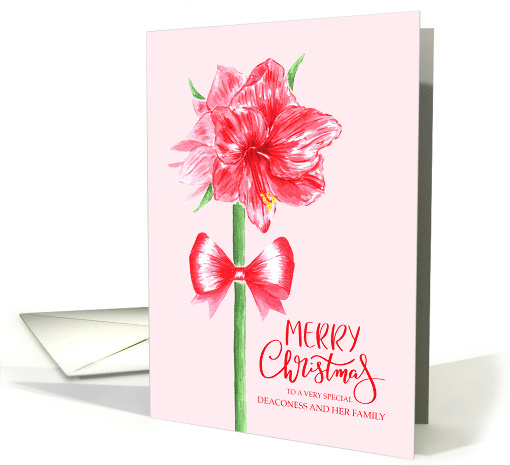 Merry Christmas Deaconess and Family with Watercolor Red... (1878326)