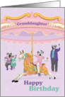 Birthday for Granddaughter Dalmatians and Kitten Riding Carousel card