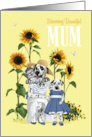 Birthday for Mum Dalmatians and Kitten Hug in Sunflowers card