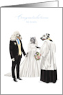 Wedding Congratulations Dalmatian and Cat Marriage Ceremony card