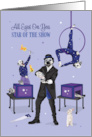 Birthday for Kids Dalmatian and Cat Magician Star of the Show card